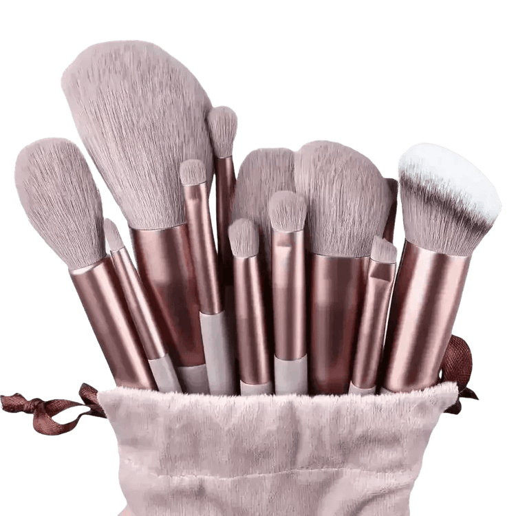 13pcs Velvet Bag Makeup Brushes Set Eye Pink Pouch lash brush for eyelash extensions - GiFTiFY