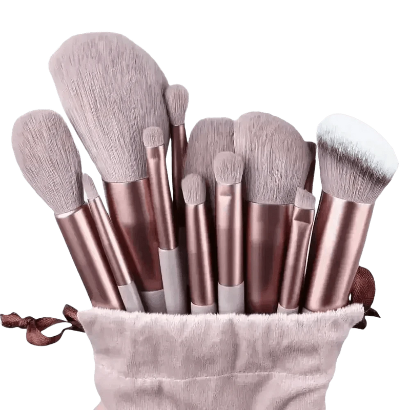 13pcs Velvet Bag Makeup Brushes Set Eye Pink Pouch lash brush for eyelash extensions Makeup Brushes by Beauty Discount Factory Store