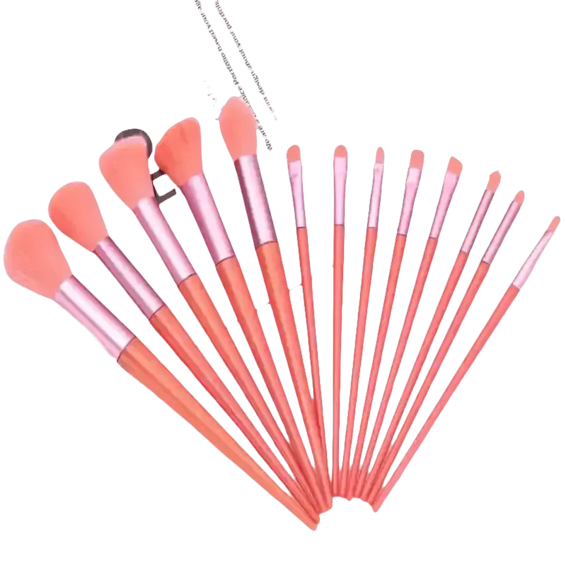 13pcs Velvet Bag Makeup Brushes Set Eye Pink Pouch - GiFiFY