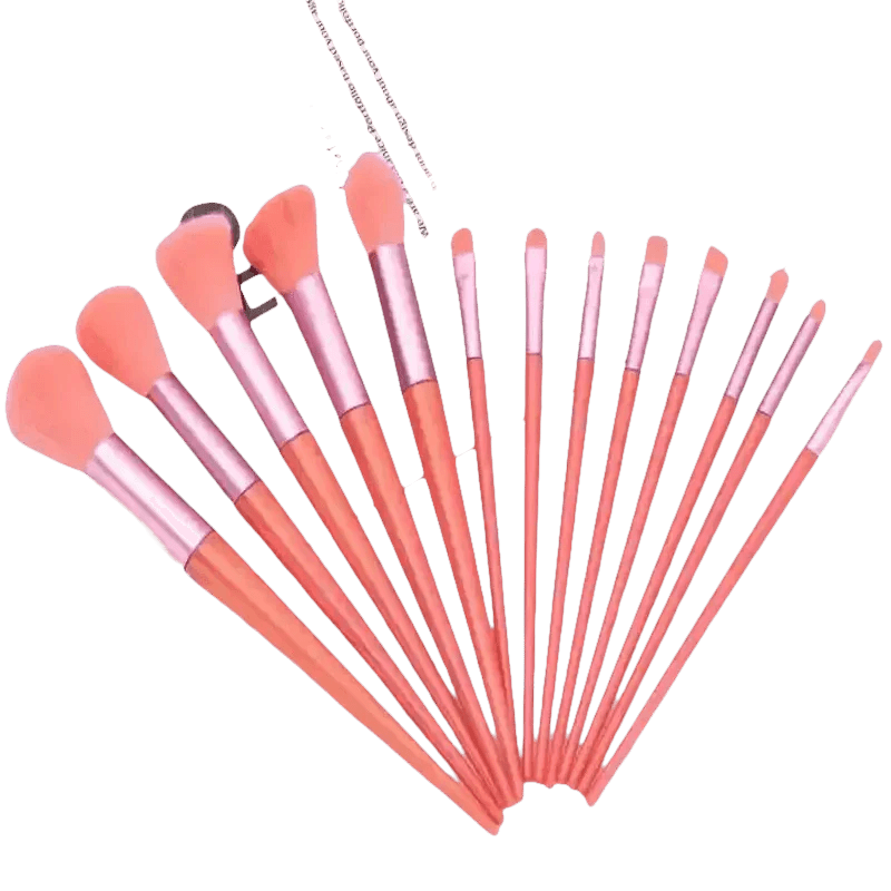 13pcs Velvet Bag Makeup Brushes Set Eye Pink Pouch lash brush for eyelash extensions - GiFTiFY