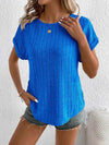 Plus Size Ribbed Texture Short Sleeve T-Shirt - GiFTiFY