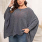Plus Size Round Neck Batwing Sleeve Sweater - GiFTiFY