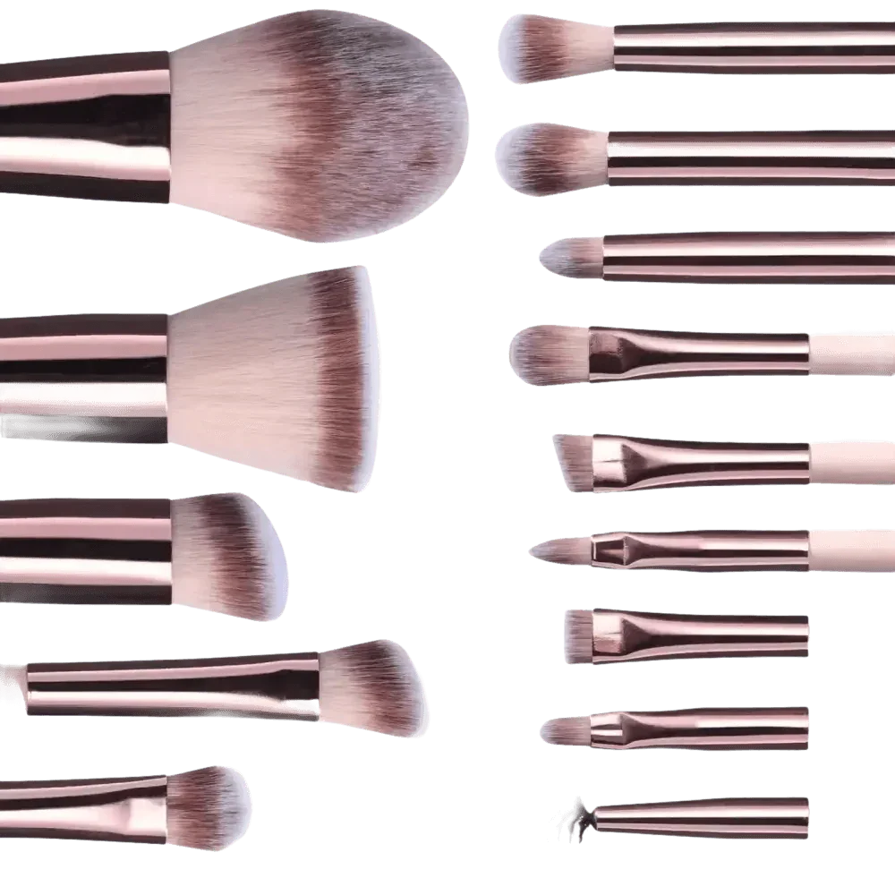 14pcs Travel Makeup Brush Set with LED Light Mirror - GiFTiFY
