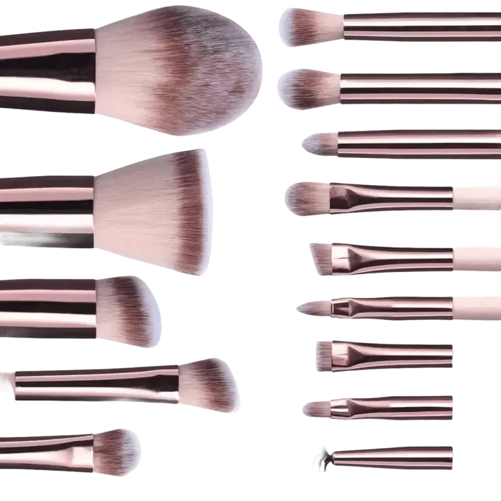 14pcs Travel Makeup Brush Set with LED Light Mirror - GiFTiFY