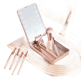14pcs Travel Makeup Brush Set with LED Light Mirror - GiFTiFY