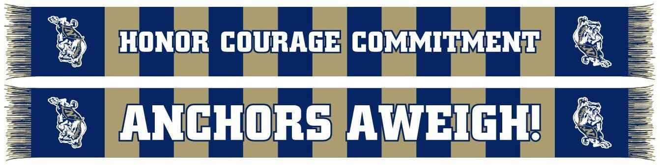 NAVY SCARF - Blue and Gold Bars