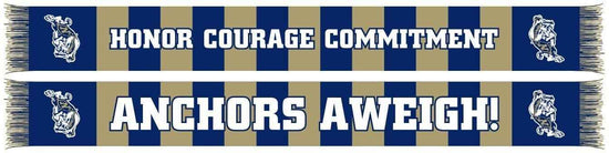 NAVY SCARF - Blue and Gold Bars