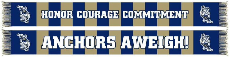 NAVY SCARF - Blue and Gold Bars