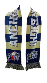 NAVY SCARF - Blue and Gold Bars