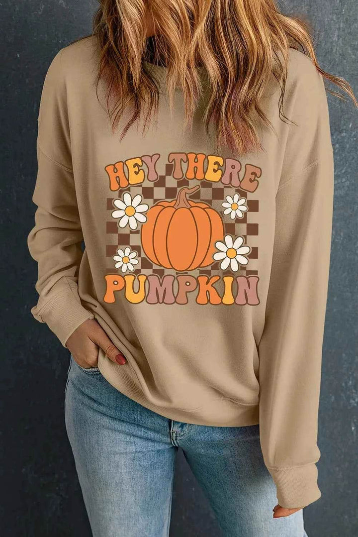 Pumpkin Graphic Long Sleeve Sweatshirt - GiFTiFY
