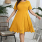 Plus Size Round Neck Openwork Dress - GiFTiFY