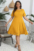Plus Size Round Neck Openwork Dress - GiFTiFY
