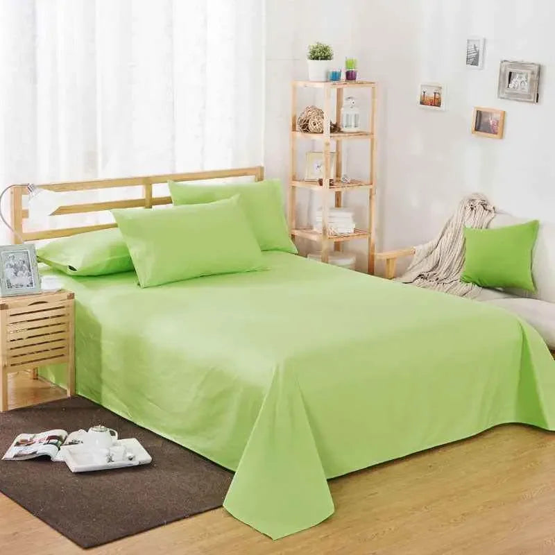 Pure Color Polyester Cotton Extra Bed Sheets Hotel Home online bedsheets Solid Color Flat Bed Sheet by CJDropshipping