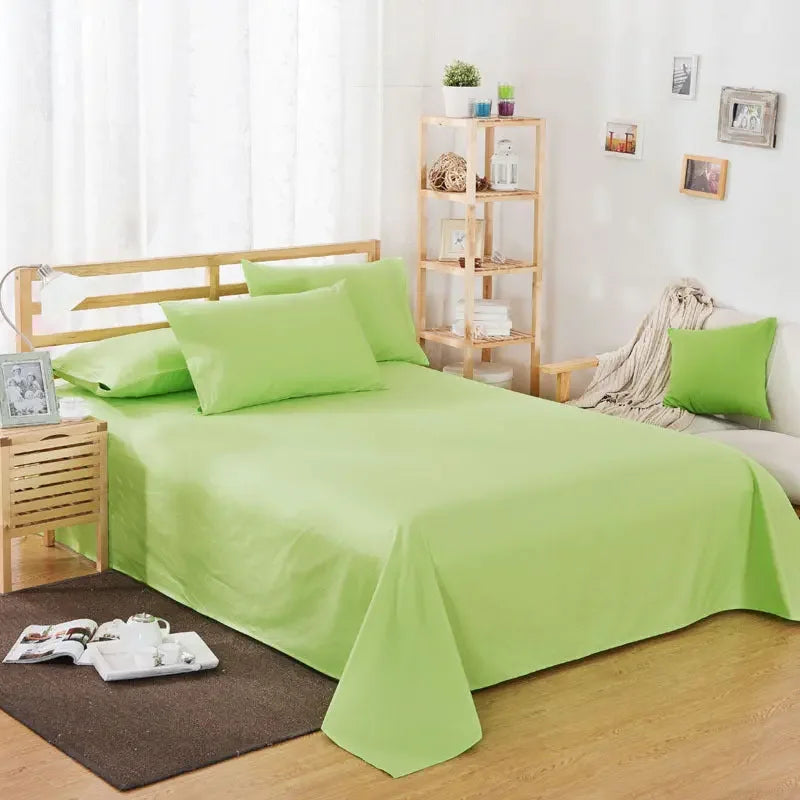 Pure Color Polyester Cotton Extra Bed Sheets Hotel Home online bedsheets Solid Color Flat Bed Sheet by CJDropshipping