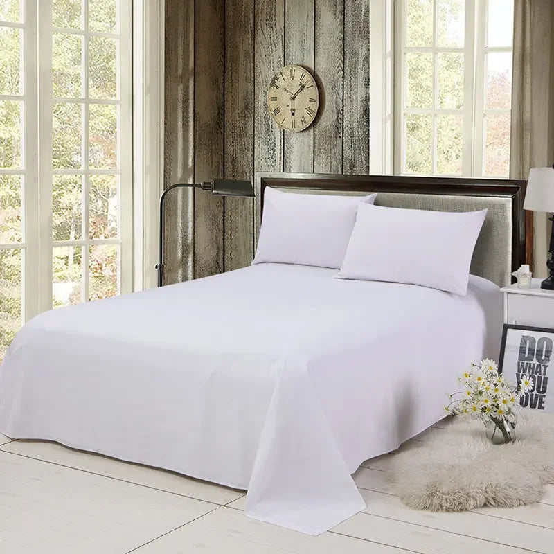 Pure Color Polyester Cotton Extra Bed Sheets Hotel Home online bedsheets Solid Color Flat Bed Sheet by CJDropshipping
