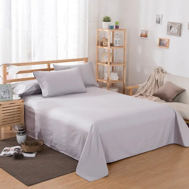 Pure Color Polyester Cotton Extra Bed Sheets Hotel Home online bedsheets Solid Color Flat Bed Sheet by CJDropshipping