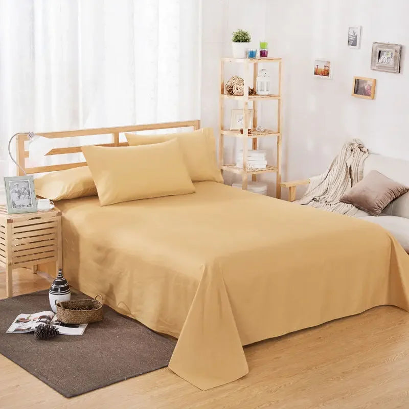 Pure Color Polyester Cotton Extra Bed Sheets Hotel Home online bedsheets Solid Color Flat Bed Sheet by CJDropshipping