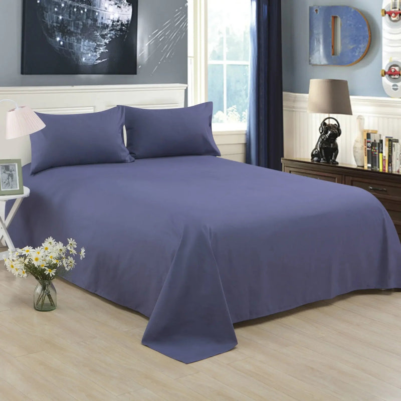 Pure Color Polyester Cotton Extra Bed Sheets Hotel Home online bedsheets Solid Color Flat Bed Sheet by CJDropshipping