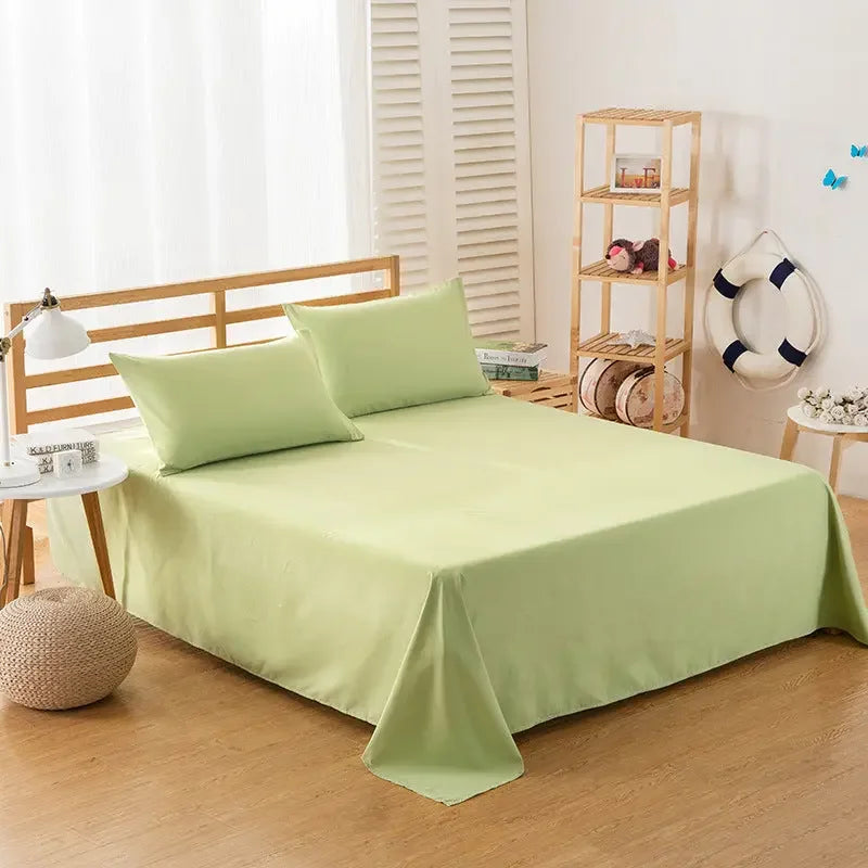 Pure Color Polyester Cotton Extra Bed Sheets Hotel Home online bedsheets Solid Color Flat Bed Sheet by CJDropshipping