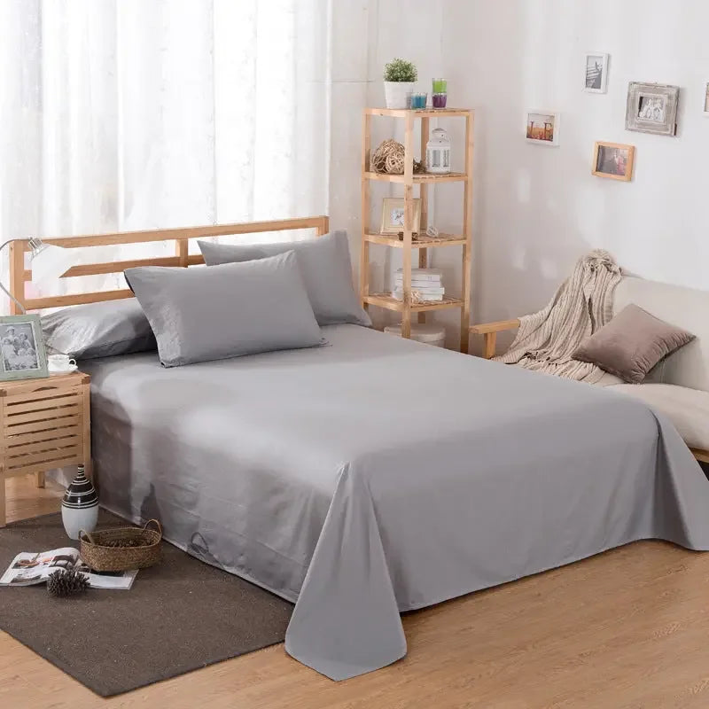 Pure Color Polyester Cotton Extra Bed Sheets Hotel Home online bedsheets Solid Color Flat Bed Sheet by CJDropshipping