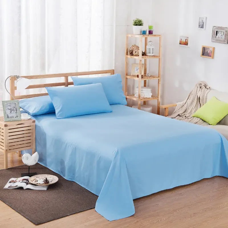 Pure Color Polyester Cotton Extra Bed Sheets Hotel Home online bedsheets Solid Color Flat Bed Sheet by CJDropshipping