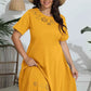 Plus Size Round Neck Openwork Dress - GiFTiFY
