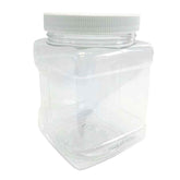 Clear PET Plastic Grip Dry/Liquid Food Storage Jars w/ Caps (Food Grade - BPA Free) - GiFTiFY