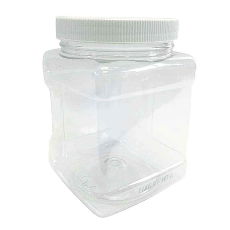 Clear PET Plastic Grip Dry/Liquid Food Storage Jars w/ Caps (Food Grade - BPA Free) - GiFTiFY