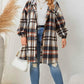 Honey Plus Size Plaid Drop Shoulder Hooded Coat - GiFTiFY