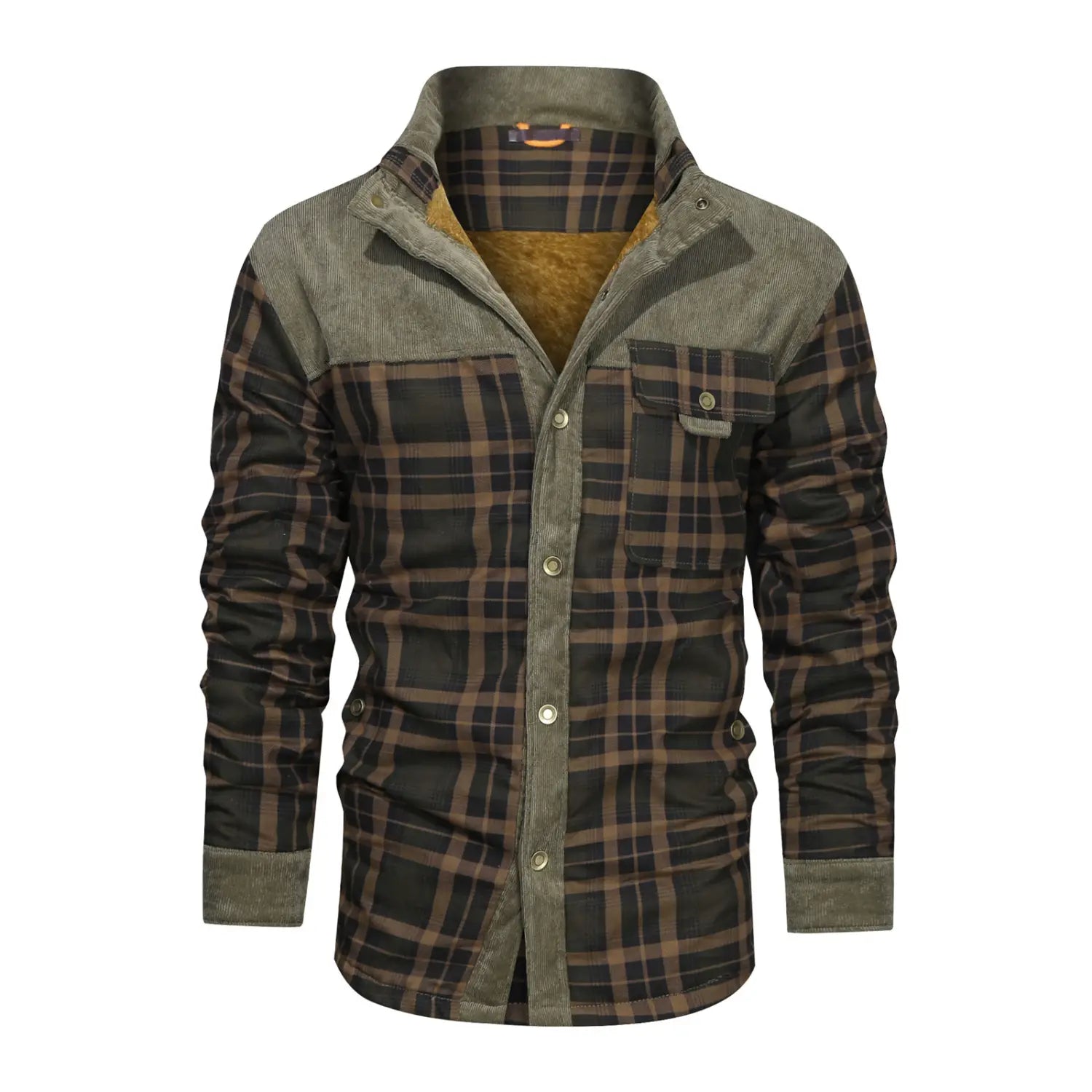 Burgundy Plaid Fleece Lined Flannel Shirt Coat