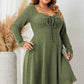 Honey Plus Size Sweetheart Neck Long Sleeve Ribbed Dress - GiFTiFY