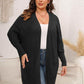 Plus Size Open Front Cardigan With Pockets - GiFTiFY