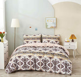 DaDa Bedding Majestic Oriental Kilim Duvet Cover - w/ Pillow Cases Royal Persian Traditional Design Intricate Ornate Ornament Print - GiFTiFY