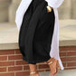 Plus Size Wide Leg Pleated Detail Cropped Pants