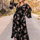 Plus Size Floral Flare Sleeve Dress - GiFTiFY