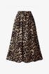 Plus Size Leopard Elastic Waist Midi Skirt - GiFTiFY