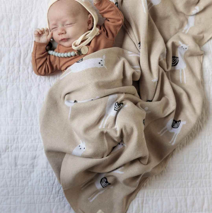 Luxury Knit Llama Swaddle Baby Blanket - GiFTiFY