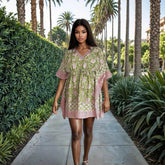 Soléa Block Print Cotton Caftan - GiFTiFY