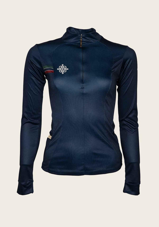 On Sale Espoir Lumiere Eternal Collection Navy Quarter Zip Sun Shirt