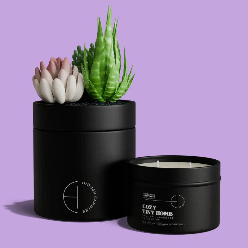 The Hidden Candle Succulent & Candle by Hidden Candles