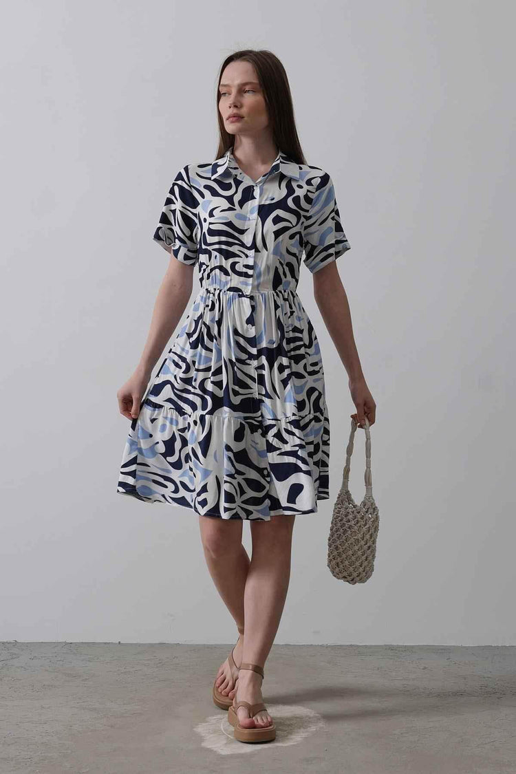 Rey Printed Dress — Multicolor Abstract - GiFTiFY