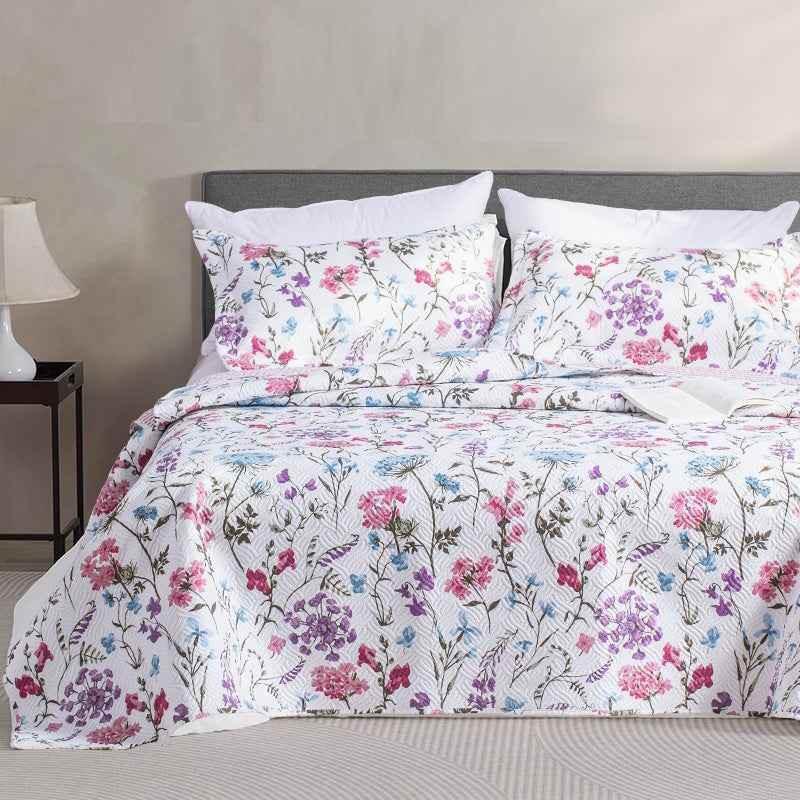 Kasentex Floral Quilt Set - Lightweight & Reversible - Cozy & Stylish Bedding - Machine Washable, Room Decor, Graduation Gifts - GiFTiFY