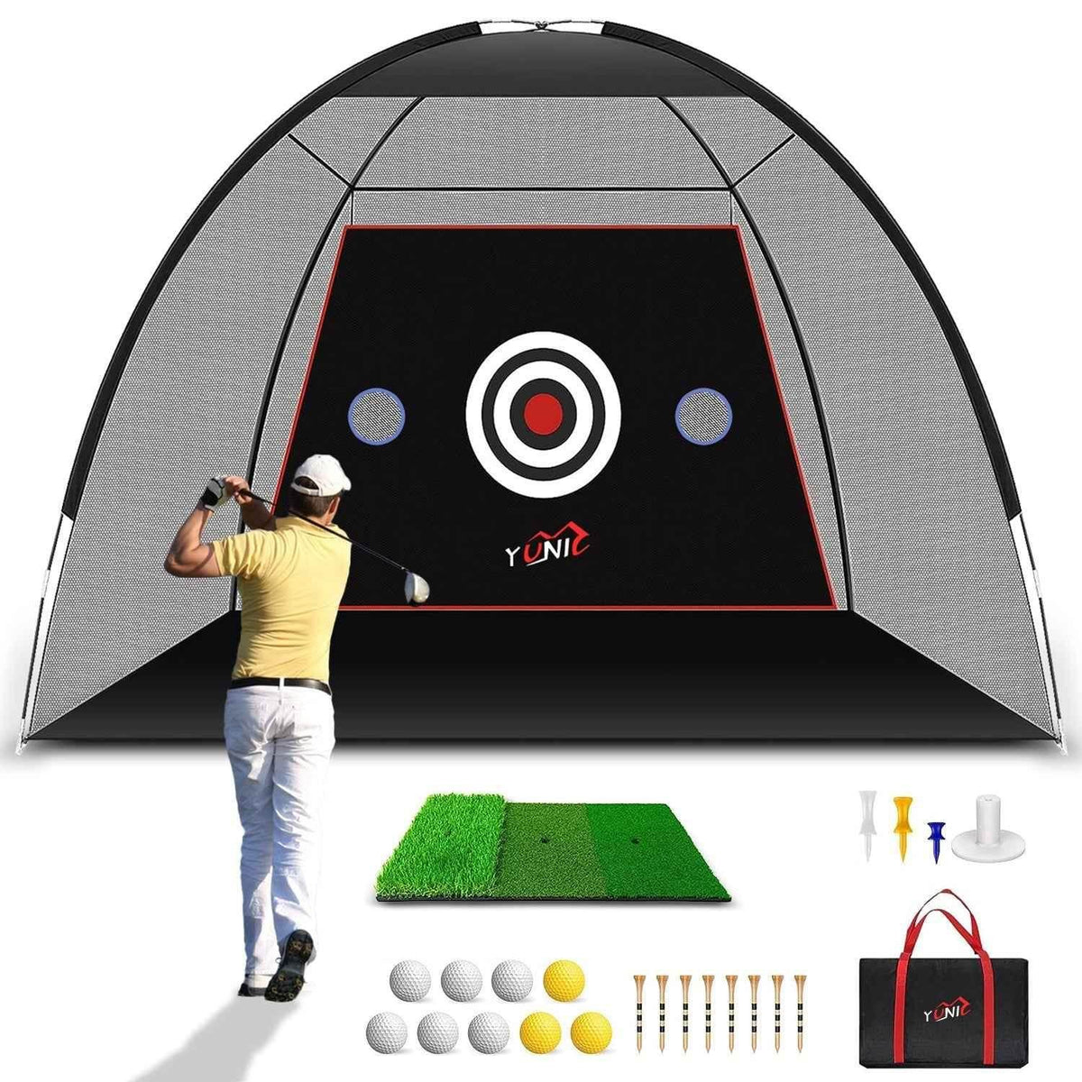 Golf Practice Net - Tent Style (10ft x 7ft) Golf Net by Yunic Golf