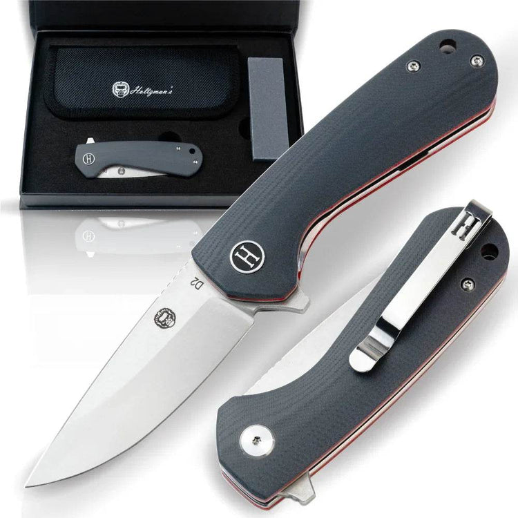 The Peasant Folding Pocket Knife Giftset for Men and Women (Red and Grey) - GiFTiFY