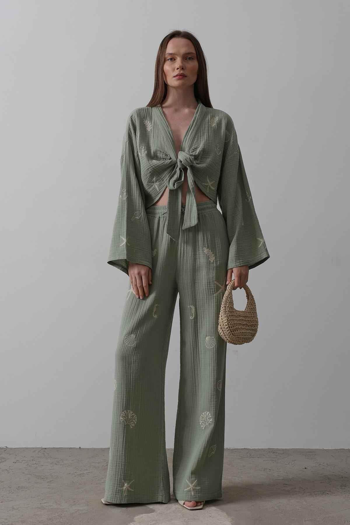 Boho Resort Wear – Tie Suits for Women with Shabby Chic Detail - GiFTiFY