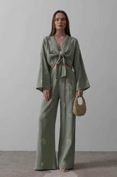 Boho Resort Wear – Tie Suits for Women with Shabby Chic Detail - GiFTiFY