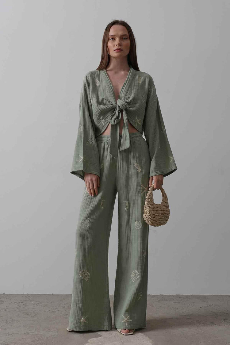 Boho Resort Wear – Tie Suits for Women with Shabby Chic Detail - GiFTiFY