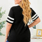 Plus Size Striped V-Neck Tee Shirt - GiFTiFY