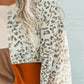 Plus Size Color Block Leopard Round Neck Top - GiFTiFY