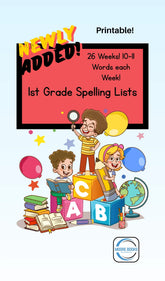 1st Grade Spelling Lists - Printable - 26 weeks - GiFTiFY
